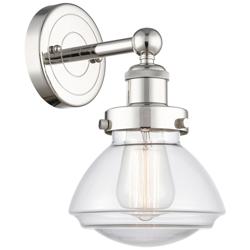 Olean 10&quot;High Polished Nickel Sconce With Clear Shade