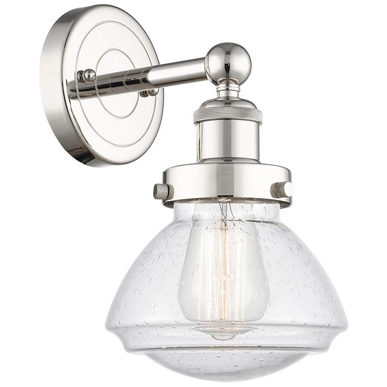 Image 1 Olean 10"High Polished Nickel Sconce With Mercury Shade
