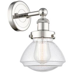 Olean 10&quot;High Polished Nickel Sconce With Mercury Shade