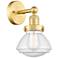 Olean 10"High Satin Gold Sconce With Mercury Shade