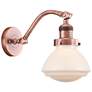 Olean 12.25" High Copper Sconce w/ Matte White Shade
