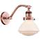 Olean 12.25" High Copper Sconce w/ Matte White Shade