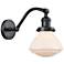 Olean 12.25" High Matte Black Sconce w/ Matte White Shade