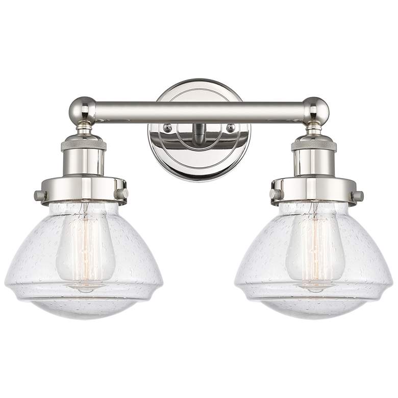 Image 1 Olean 15.5"W 2 Light Polished Nickel Bath Vanity Light With Mercury Sh