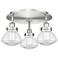 Olean 18.25" Wide 3 Light Satin Nickel Flush Mount With Clear Glass Sh
