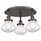 Olean 18.25"W 3 Light Oil Rubbed Bronze Flush Mount With Clear Glass S