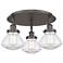 Olean 18.25"W 3 Light Oil Rubbed Bronze Flush Mount With Clear Glass S