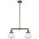 Olean 21.75" Wide 2 Light Copper Island Light w/ Seedy Shade