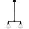 Olean 21.75" Wide 2 Light Matte Black Island Light w/ Seedy Shade