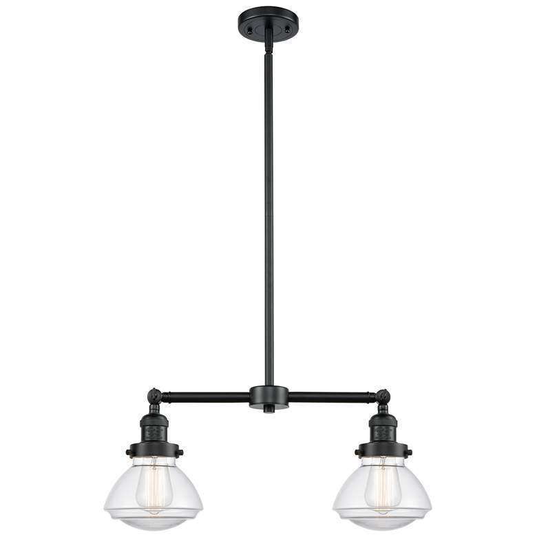 Image 1 Olean 21.75" Wide 2 Light Oil Rubbed Bronze Island Light w/ Clear Shad