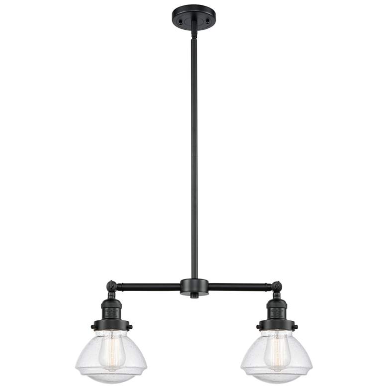 Image 1 Olean 21.75" Wide 2 Light Oil Rubbed Bronze Island Light w/ Seedy Shad