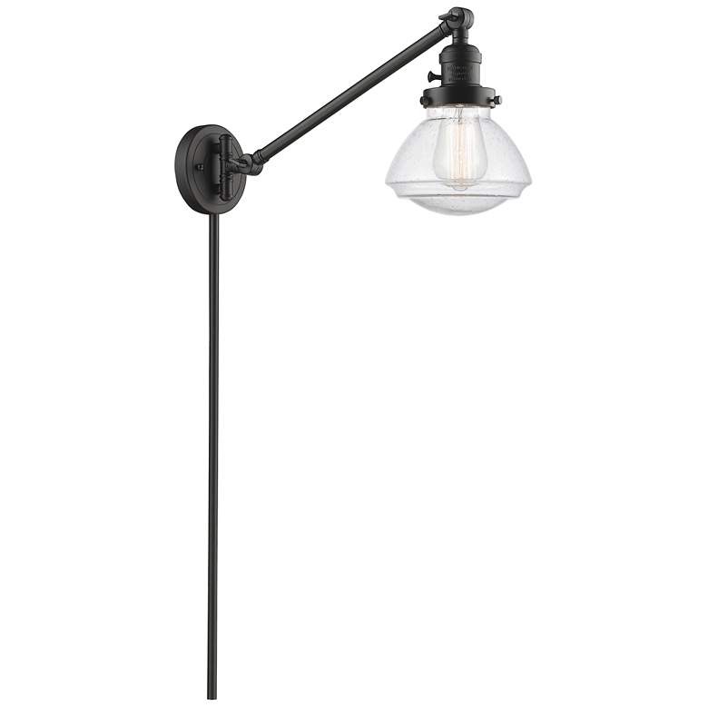 Image 1 Olean 22.38" High Oil Rubbed Bronze Swing Arm w/ Seedy Shade