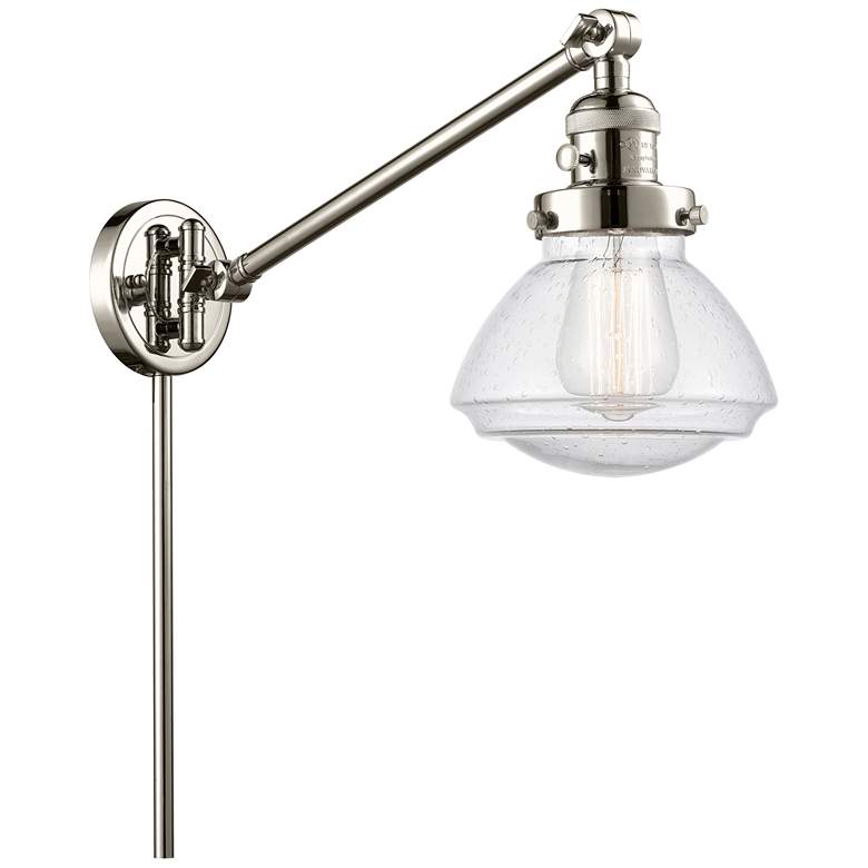 Image 1 Olean 22.38" High Polished Nickel Swing Arm w/ Seedy Shade