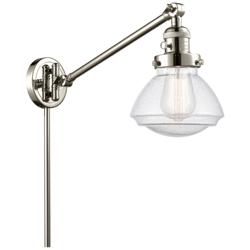 Olean 22.38" High Polished Nickel Swing Arm w/ Seedy Shade