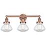 Olean 24.5" Wide 3 Light Antique Copper Bath Vanity Light With Clear S
