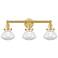 Olean 24.5" Wide 3 Light Satin Gold Bath Vanity Light With Clear Shade