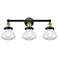 Olean 24.5"W 3 Light Black Antique Brass Bath Vanity Light With Clear