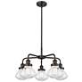 Olean 24.5"W 5 Light Oil Rubbed Bronze Stem Hung Chandelier w/ Clear S