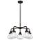 Olean 24.5"W 5 Light Oil Rubbed Bronze Stem Hung Chandelier w/ Clear S