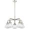 Olean 24.5"W 5 Light Polished Nickel Stem Hung Chandelier w/ Seedy Sha