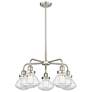 Olean 24.5"W 5 Light Satin Nickel Stem Hung Chandelier w/ Clear Glass