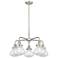 Olean 24.5"W 5 Light Satin Nickel Stem Hung Chandelier w/ Clear Glass