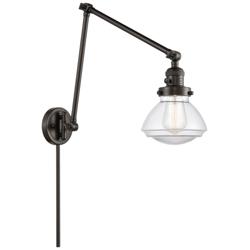 Olean 27.75" High Bronze Double Extension Swing Arm w/ Clear Shade