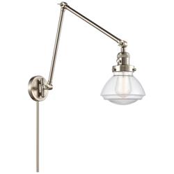 Olean 27.75" High Brushed Nickel Double Extension Swing Arm w/ Clear S