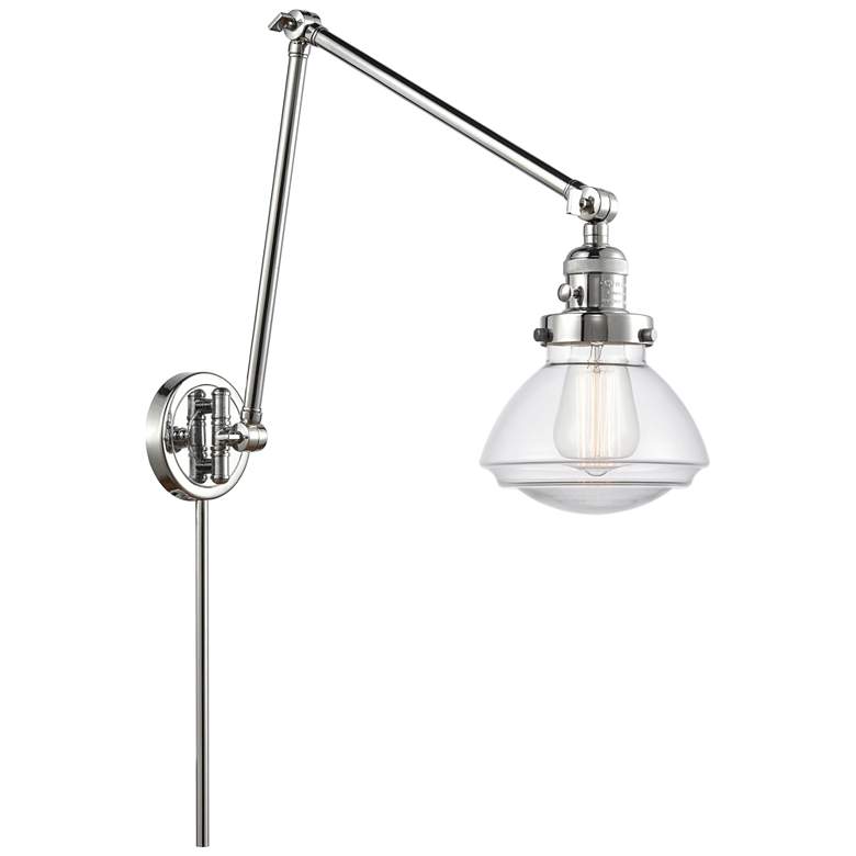 Image 1 Olean 27.75" High Chrome Double Extension Swing Arm w/ Clear Shade