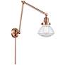 Olean 27.75" High Copper Double Extension Swing Arm w/ Clear Shade