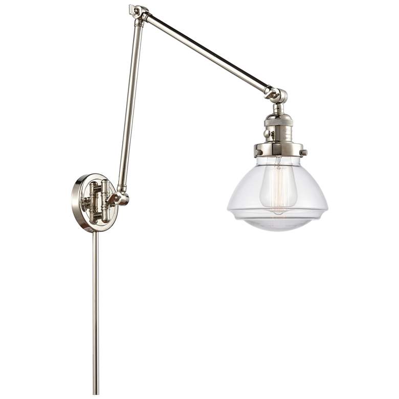 Image 1 Olean 27.75"H Polished Nickel Double Extension Swing Arm w/ Clear Shad