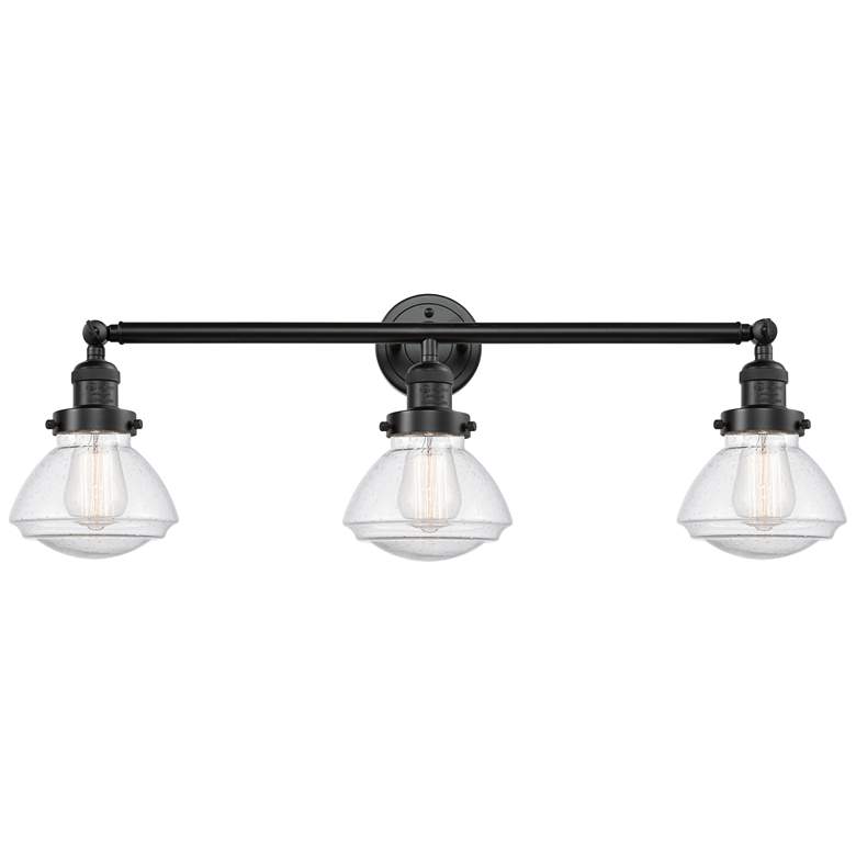 Image 1 Olean 30.75" Wide 3 Light Bronze Bath Vanity Light w/ Seedy Shade