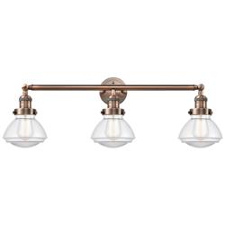 Olean 30.75" Wide 3 Light Copper Bath Vanity Light w/ Clear Shade