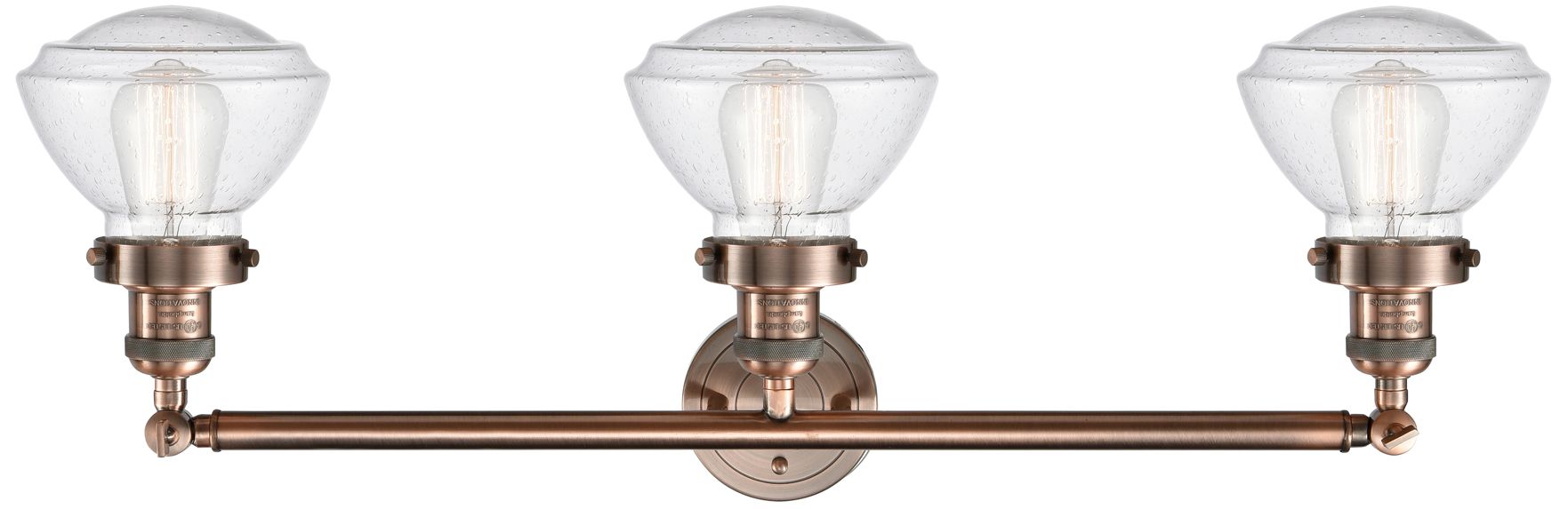 Image 4 Olean 30.75" Wide 3 Light Copper Bath Vanity Light w/ Seedy Shade more views