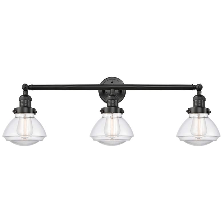 Image 1 Olean 30.75" Wide 3 Light Matte Black Bath Vanity Light w/ Clear Shade