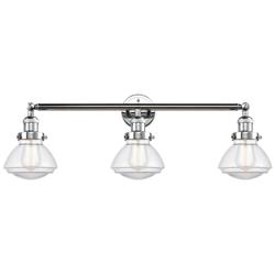 Olean 30.75" Wide 3 Light Polished Chrome Bath Vanity Light w/ Clear S