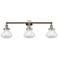 Olean 30.75" Wide 3 Light Polished Nickel Bath Vanity Light w/ Clear S