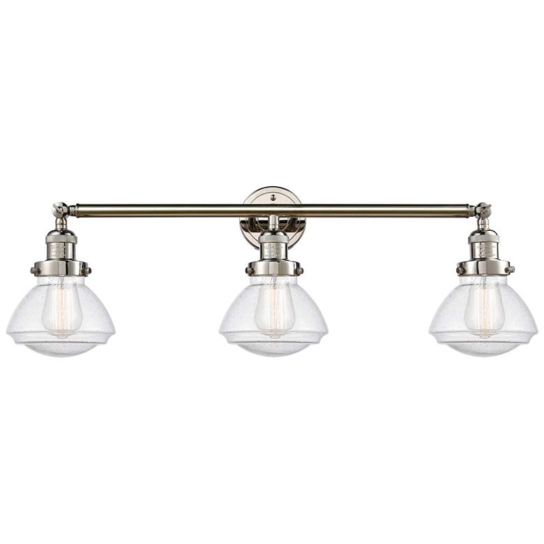 Image 1 Olean 30.75" Wide 3 Light Polished Nickel Bath Vanity Light w/ Seedy S