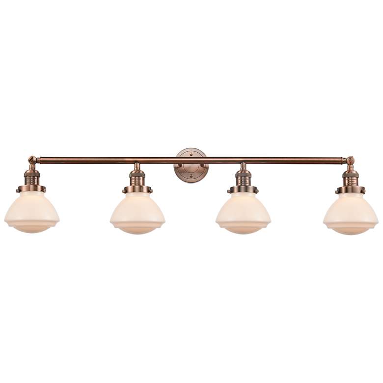 Image 1 Olean 42.75" Wide 4 Light Copper Bath Vanity Light w/ Matte White Shad