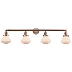Olean 42.75" Wide 4 Light Copper Bath Vanity Light w/ Matte White Shad