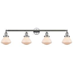 Olean 42.75" Wide 4 Light Polished Chrome Bath Vanity Light w/ White S