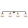 Olean 42.75"W 4 Light Brushed Satin Nickel Bath Vanity Light w/ White