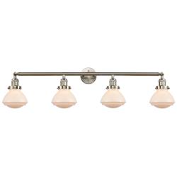 Olean 42.75"W 4 Light Brushed Satin Nickel Bath Vanity Light w/ White