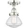 Olean 6.5" Wide Polished Nickel Semi.Flush Mount With Seedy Glass Shad
