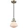 Olean 6.75" Wide Antique Brass Corded Mini Pendant w/ Matte White Shad