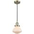 Olean 6.75" Wide Antique Brass Corded Mini Pendant w/ Matte White Shad