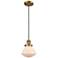 Olean 6.75" Wide Brushed Brass Corded Mini Pendant w/ Matte White Shad