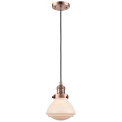Olean 6.75" Wide Copper Corded Mini Pendant w/ Matte White Shade