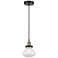 Olean 6 3/4"W Black and Brass Mini Pendant w/ Clear Glass