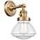 Olean 7.75" High Brushed Brass Sconce w/ Clear Shade